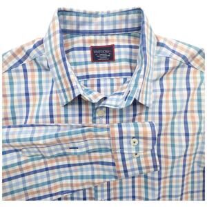 Untuckit Slim Fit Men's Button Down Shirt Men's Medium Pastel Blue Orange